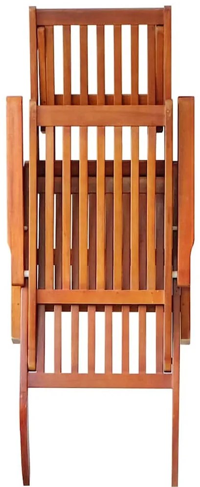 Tömör akácfa kültéri napozószék lábtartóval és párnával