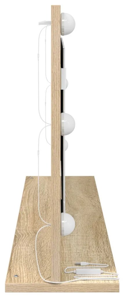 LED fényes sminktükör Sonoma tölgy 100x45x18 cm
