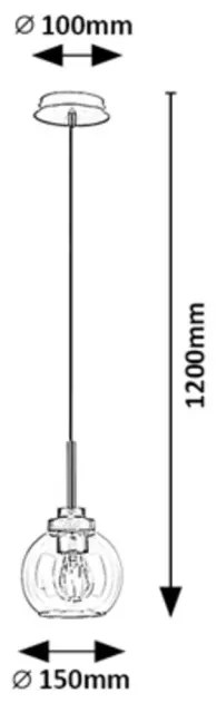 RÁBALUX 75006 TIRINA Matt Fekete Színű Fürdőszobai Függeszték 1XE27 15W IP44