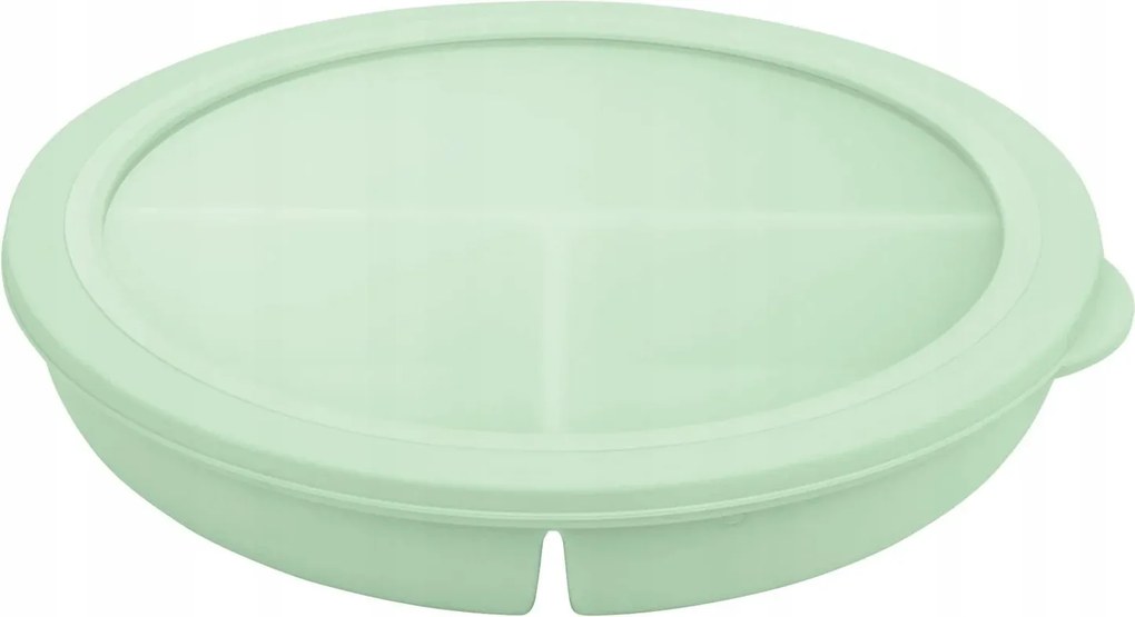 Ételtároló doboz 3 részre Osztott 30 x 5,5 cm Kerek Lunchbox 2 L