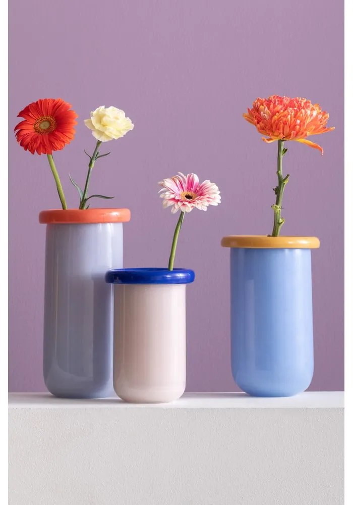 Kék üveg váza (magasság 25 cm) Plegado – PT LIVING