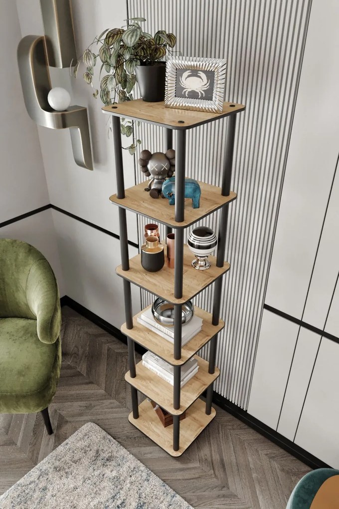 Bookcase 6 Tiers Square - Oak
