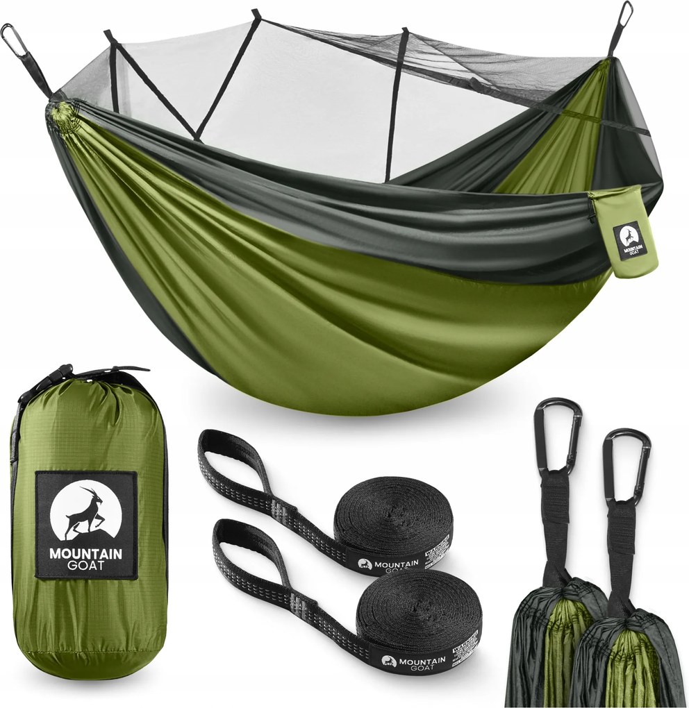 Kétszemélyes Turista Függőágy Szúnyoghálóval Túlélő Utazó Könnyű