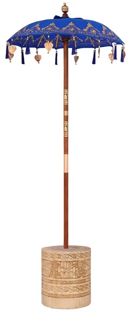Napernyő Alappal Kék, Barna 250 cm Pamut, Fa