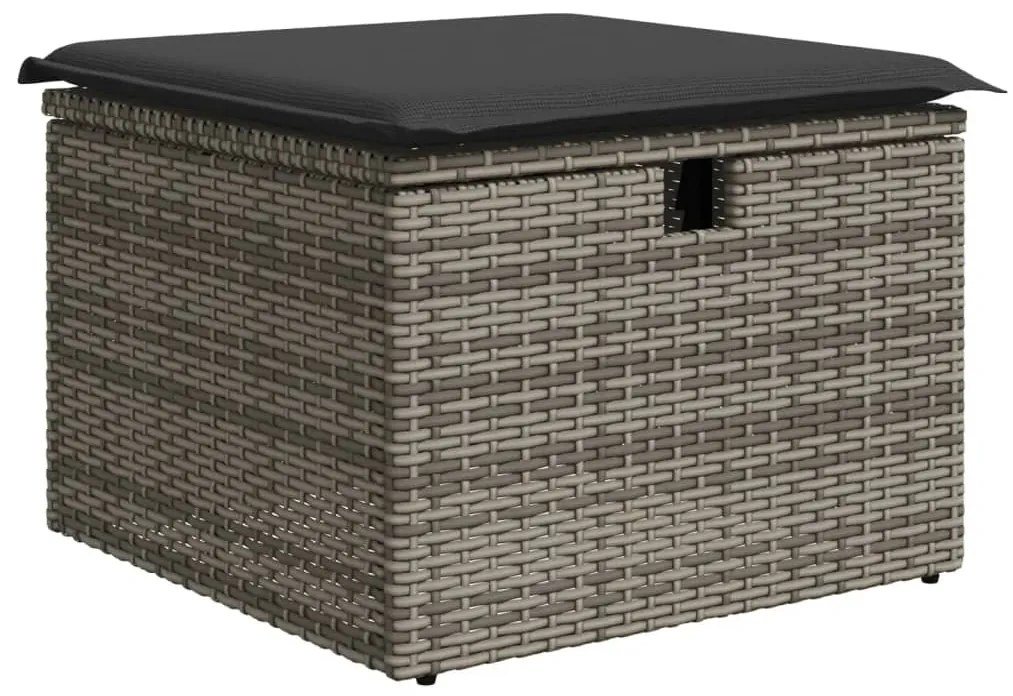 vidaXL szürke polyrattan kerti szék párnával 55 x 55 x 37 cm