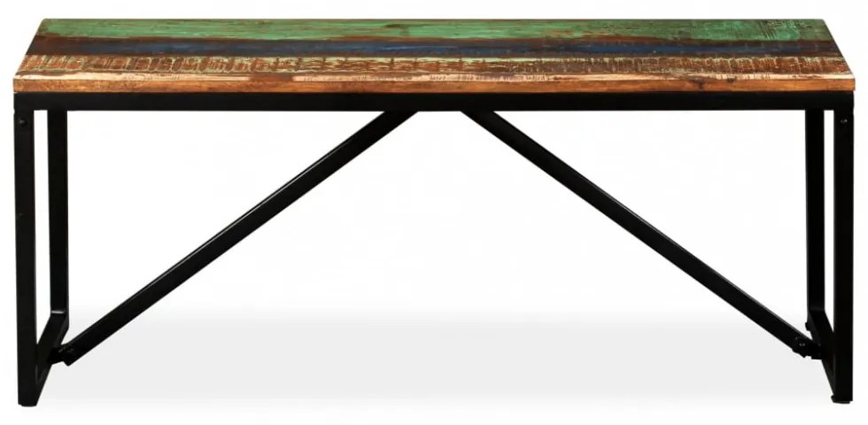 tömör újrahasznosított fa pad 110 x 35 x 45 cm