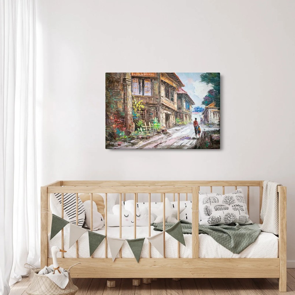 Fülöp-szigeteki falu képe, Ázsia (90x60 cm)