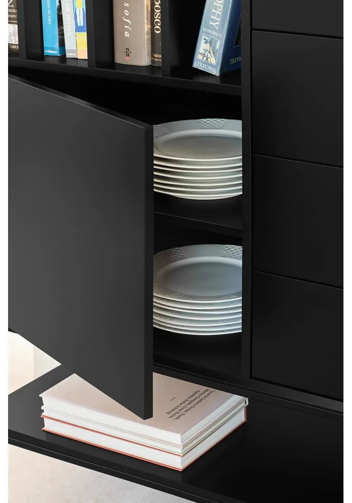 Fekete komód 166x98x45 cm Platt – Teulat