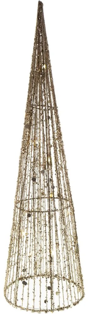 Retlux RXL 329 karácsonyi dekoráció, csillogó kúp, 15 LED, 50 cm, meleg fehér