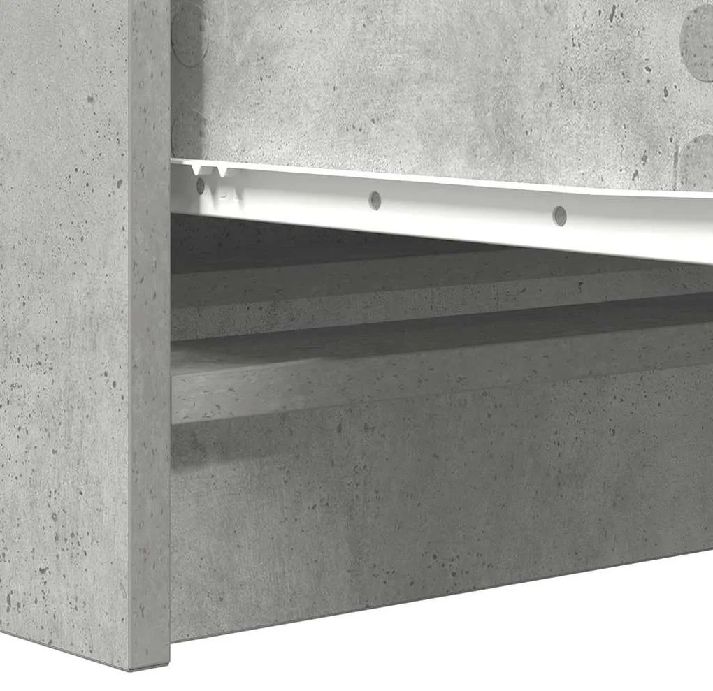 betonszürke szerelt fa tálalószekrény 100x35x76 cm