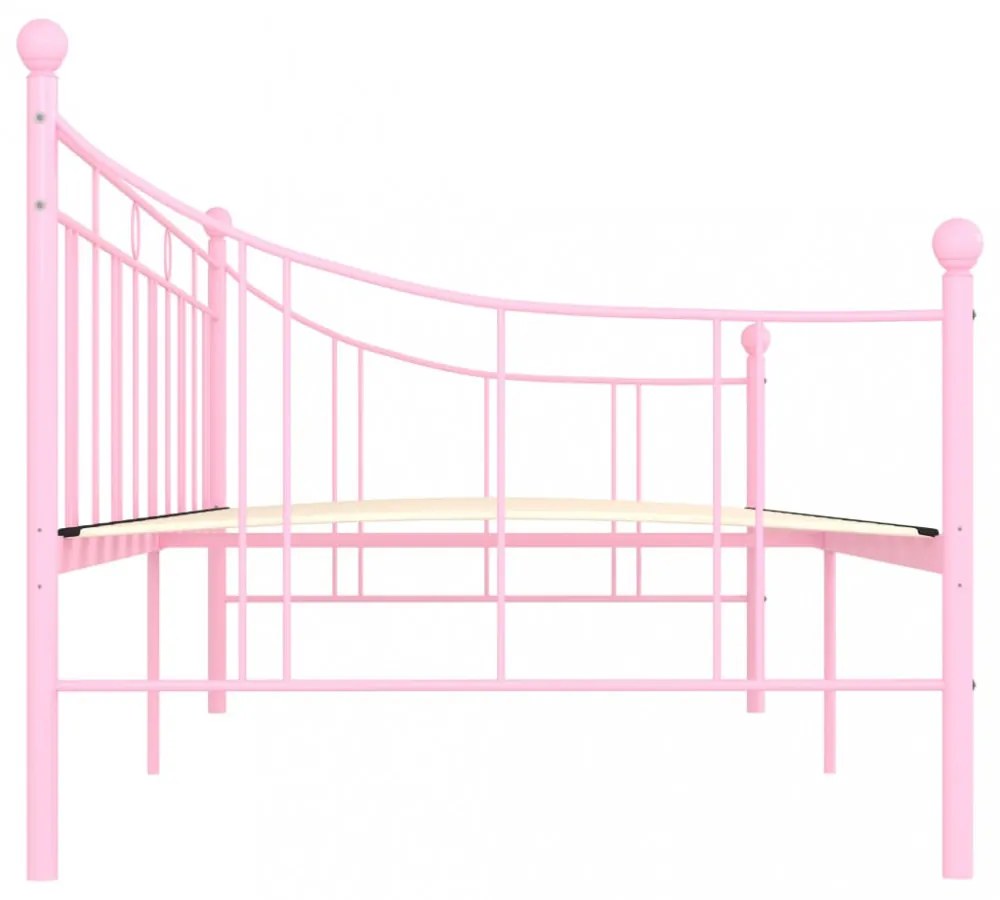 rózsaszín fém kanapéágy-keret 90 x 200 cm