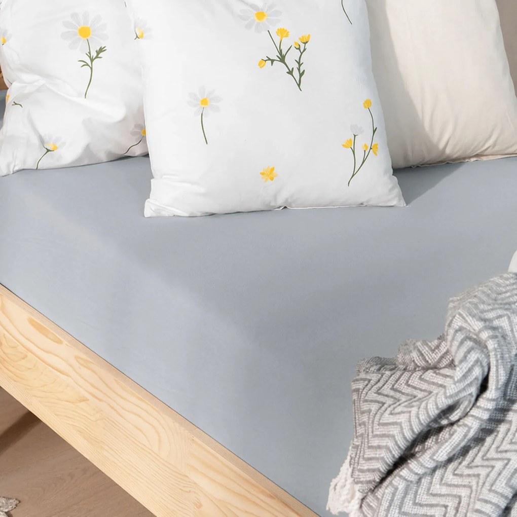 Goldea jersey gumis lepedő - szürke 160 x 200 cm