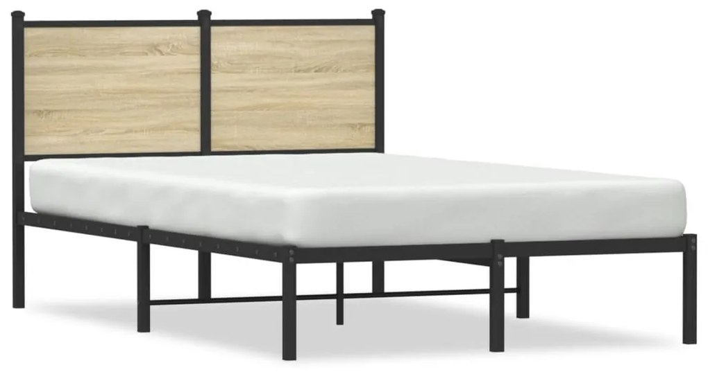 sonoma tölgy színű fém ágykeret matrac nélkül 120 x 200 cm