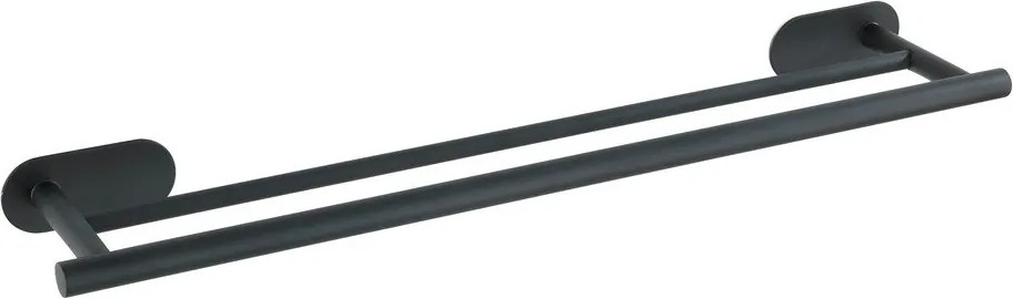 Orea Rail Duo Turbo-Loc® rozsdamentes acél matt fekete dupla fali törölköző tartó - Wenko