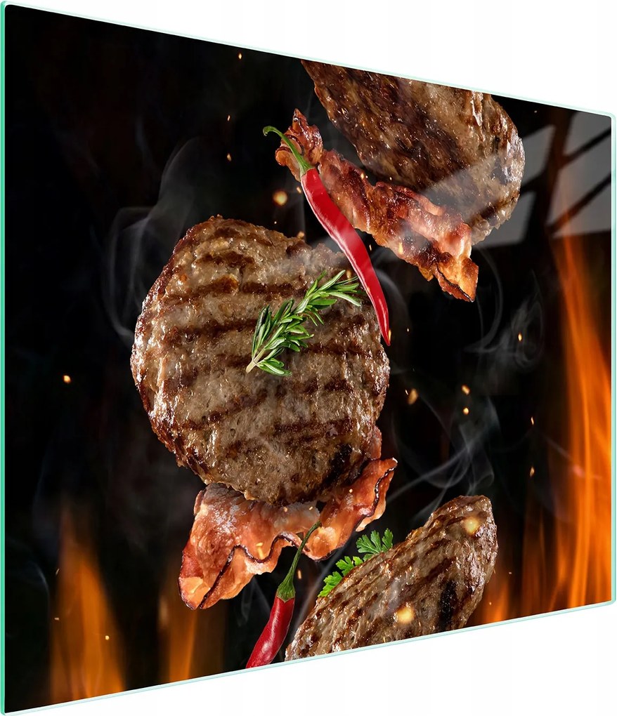 Üveg Vágódeszka 52x30 Grill Edzett Üveg