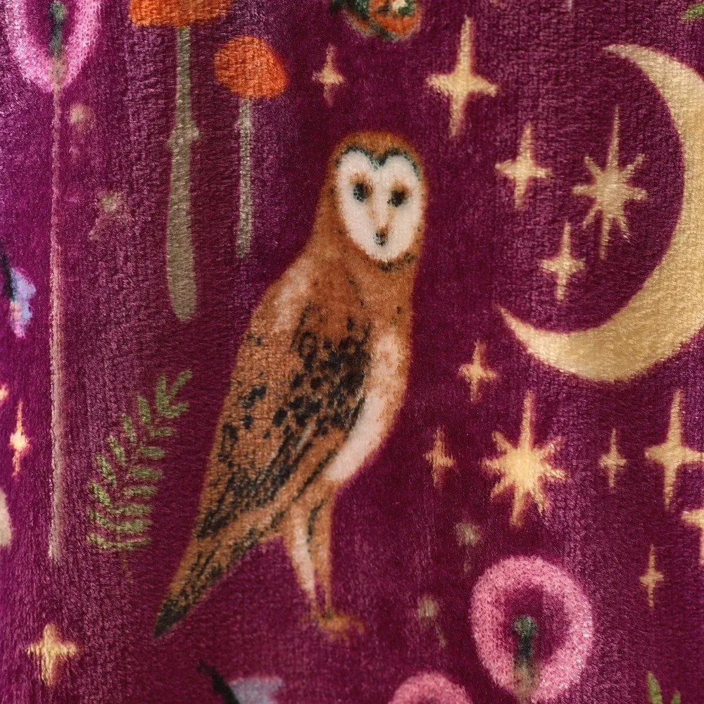 Lila mikroplüss takaró 130x170 cm Enchanted Twilight Animals – Catherine Lansfield