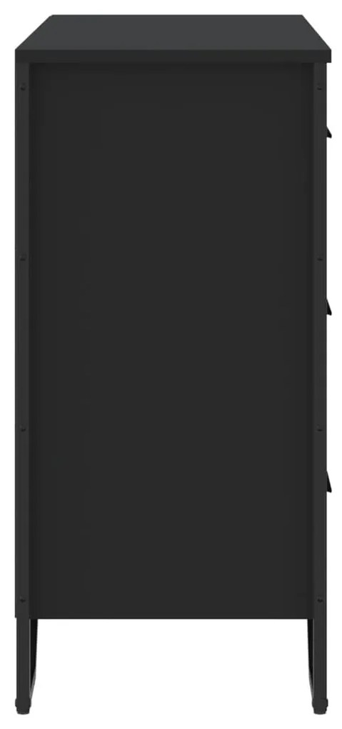 fekete szerelt fa komód 91 x 35,5 x 74,5 cm