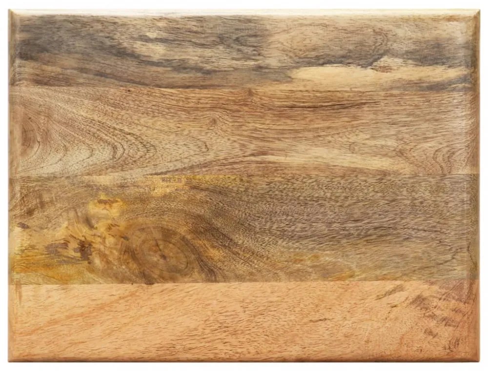 vidaXL tömör mangófa és acél újságtartó 40 x 30 x 50 cm