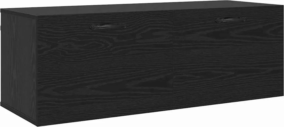 vidaXL Fali szekrény Fekete tölgy 100 x 36,5 x 35 cm Faanyag