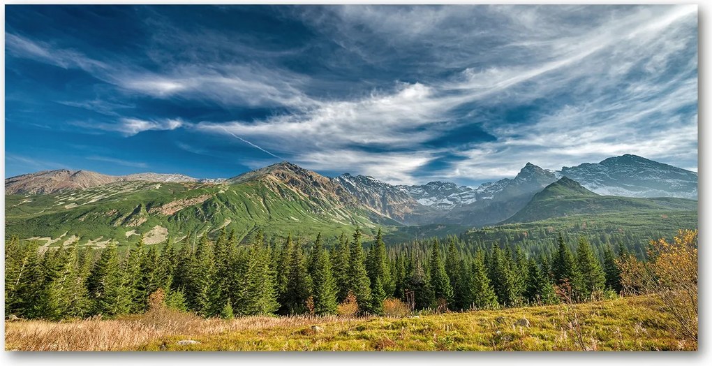 Konyhai panel Ősz a Tátrában 120x60 cm Ragasztó