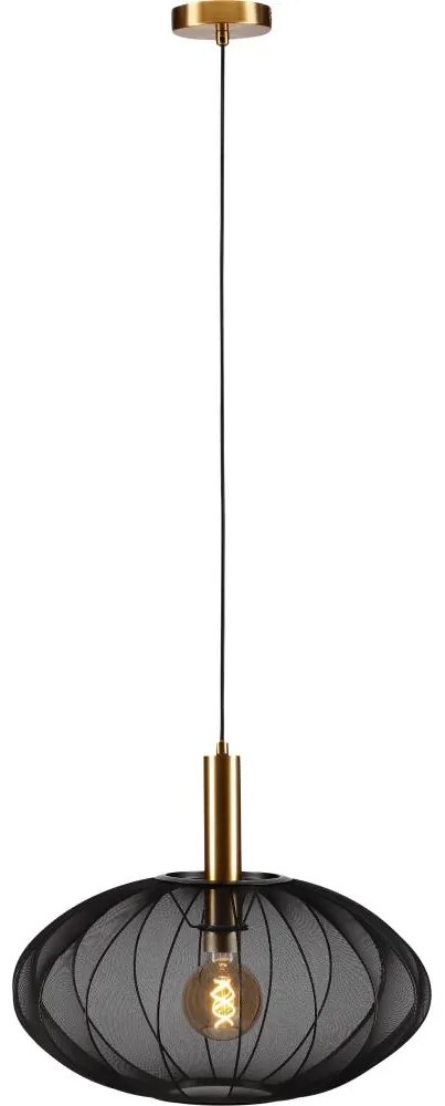 Lucide 03447/52/30 - Csillár zsinóron CORINA 1xE27/40W/230V átm. 50 cm fekete