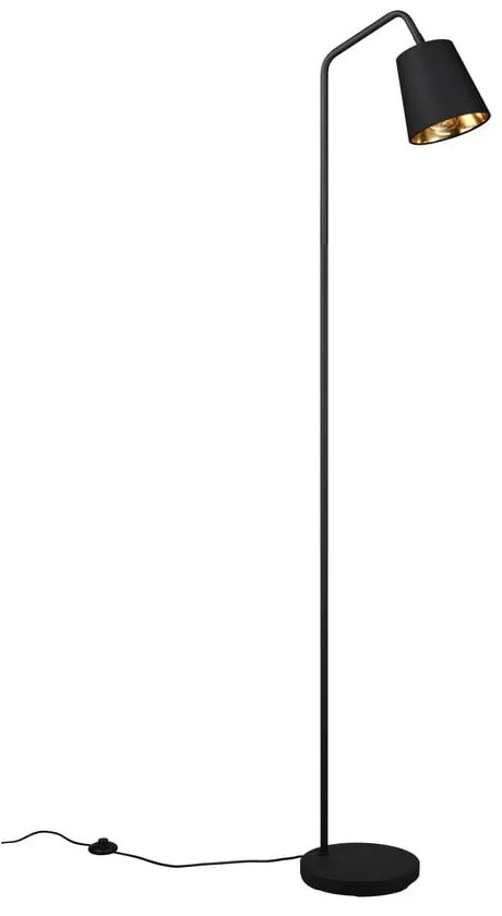 Fekete állólámpa textil búrával (magasság 148 cm) Buddy – Trio