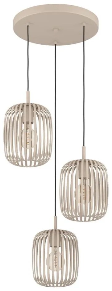 Eglo 900687 - Csillár zsinóron ROMAZZINA 3xE27/40W/230V bézs
