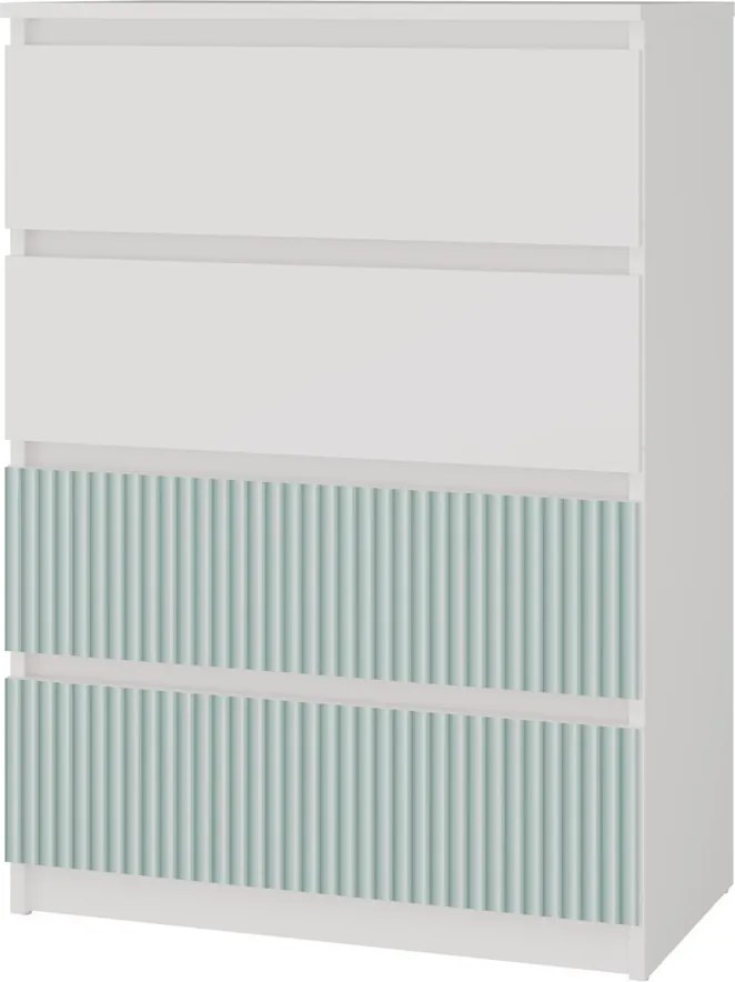 MIX M4 ARTEO komód, 70x97x40 cm, fehér-mentazöld