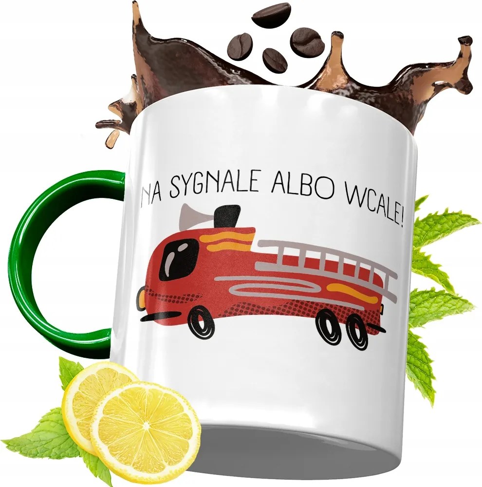 Zöld Bögre Tűzoltónak Tökéletes Ajándék fényképes nyomtatással