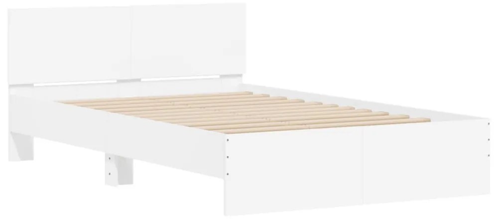 fehér ágykeret fejtámlával és LED-del 135 x 190 cm