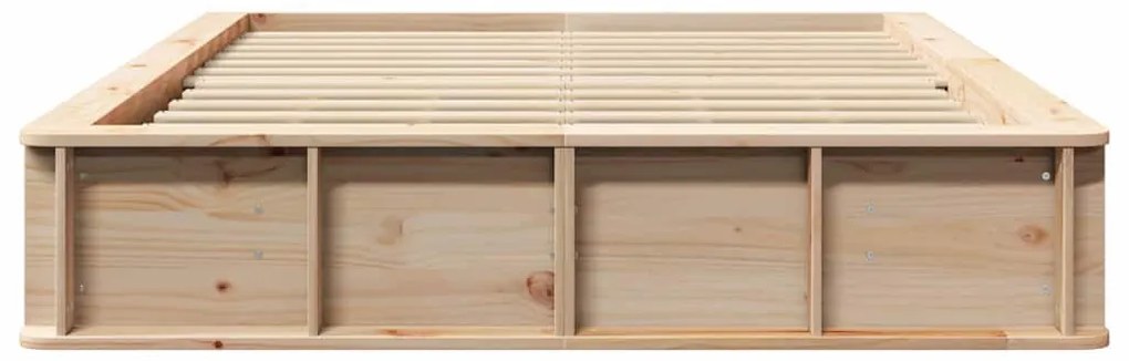 Ágykeret tárolóval Barna 135 x 190 cm Tömör fenyőfa