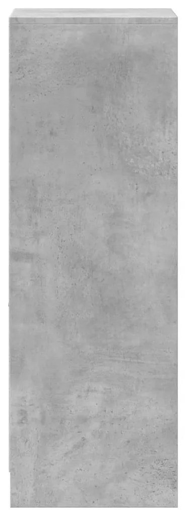 betonszürke szerelt fa tálalószekrény LED-del 38 x 34 x 100 cm