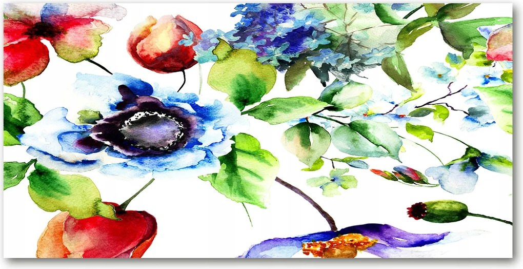 Fotótapéta üvegfalra Tavaszi virágok 140x70