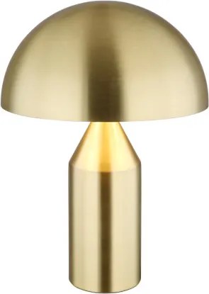 Globo 21030M Asztali lámpa, matt sárgaréz színű fém, matt fehér, fekete PVC kábel, billenőkapcsoló a kábelen, ø: 280mm, M: 390mm, kábelhossz 1500mm, 2x E27 40W 230V izzók nélkül