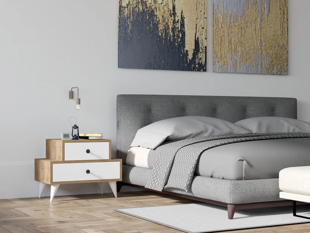 Éjjeliszekrény Tukopa 2 (fehér + dió). 1094368