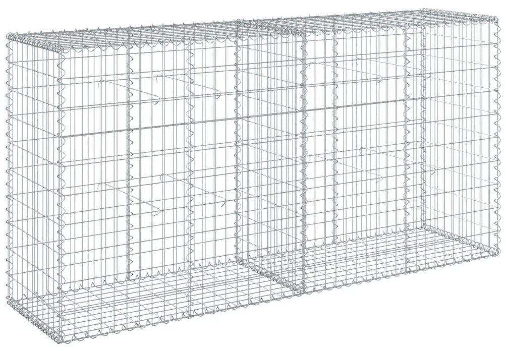 horganyzott vas gabion kosár fedéllel 200 x 50 x 100 cm