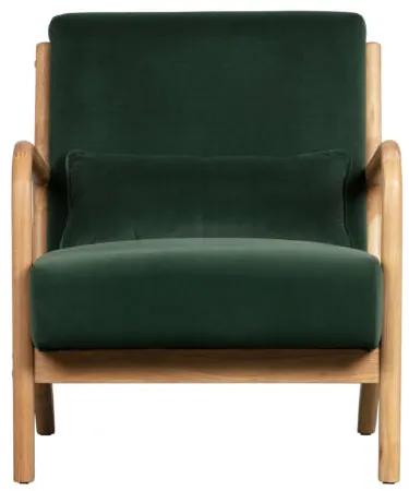 WOOOD - Mark bársony fotel, zöld