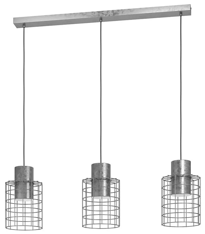 Eglo 43648 - Csillár zsinóron MILLIGAN 3xE27/40W/230V ezüst