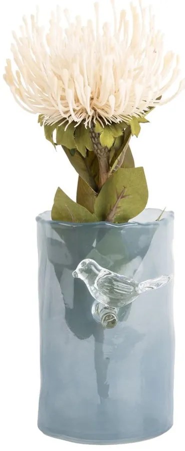 Kék üveg váza (magasság 15 cm) Bird On Branch – PT LIVING