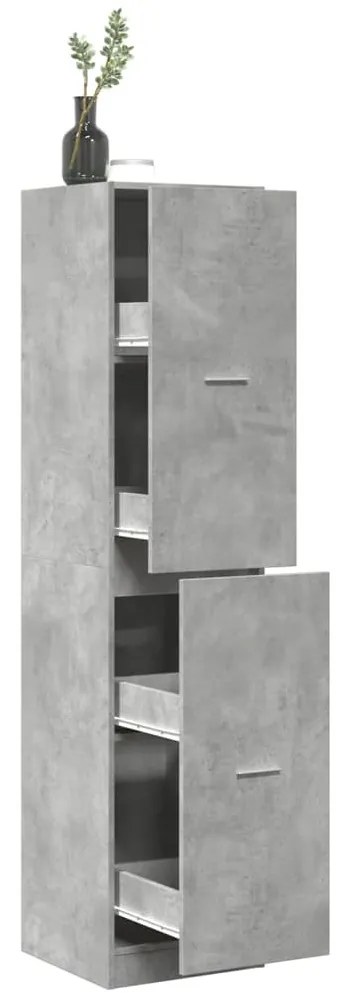 betonszürke szerelt fa patikaszekrény 40 x 41 x 174,5 cm