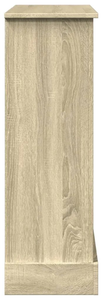 sonoma tölgy színű szerelt fa kandallóburkolat 90 x 30 x 90 cm