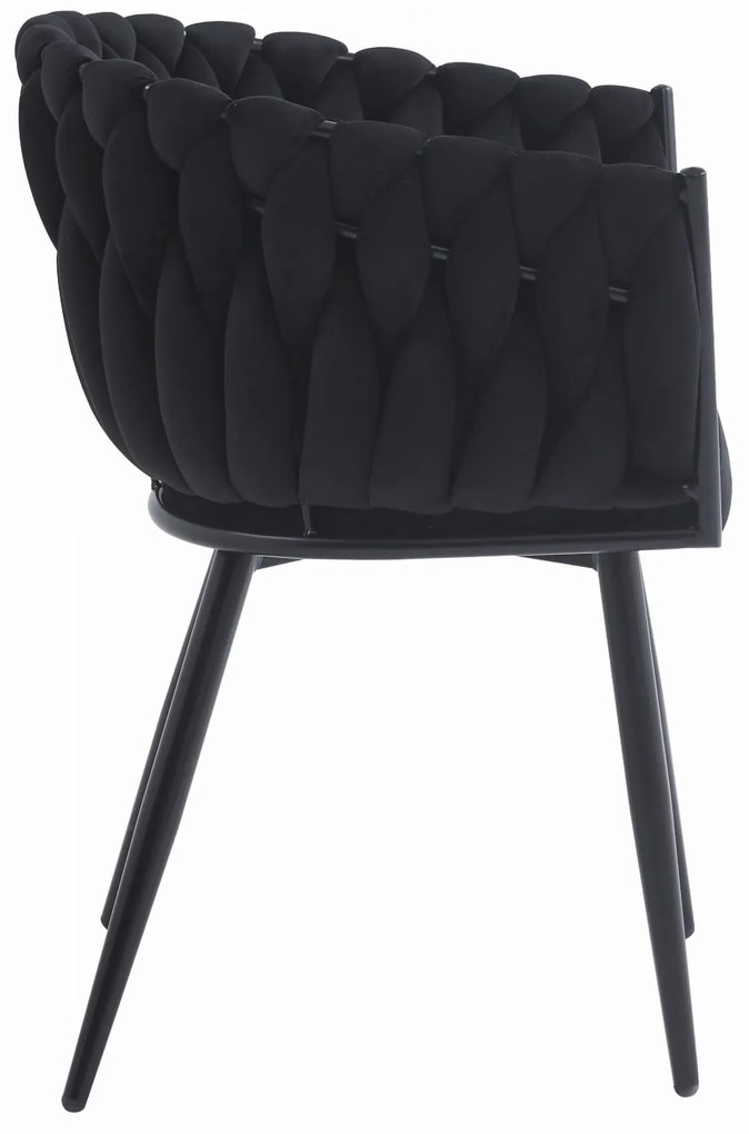 Černé jídelní křeslo ORION VELVET s černými nohami
