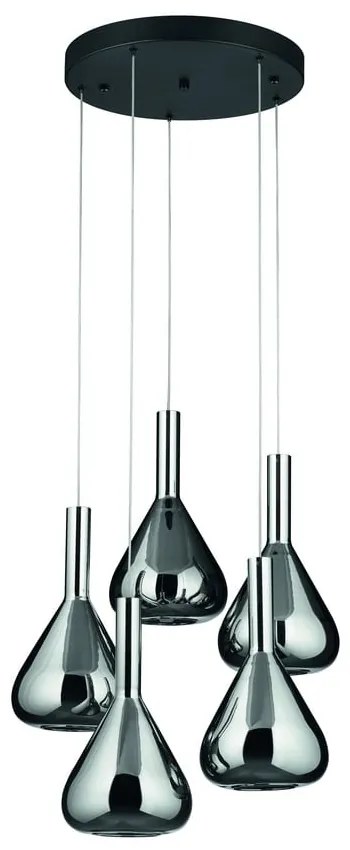 Fekete LED függőlámpa üveg búrával ø 55 cm Cipera – CINQUE