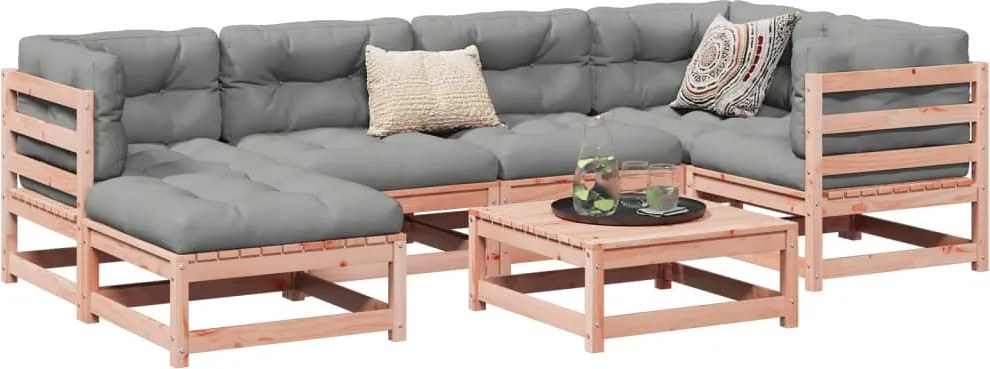 vidaXL 7 részes tömör duglászfenyő kerti kanapészett