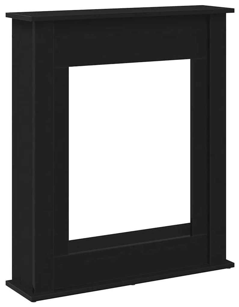 fekete tölgy színű szerelt fa kandallóburkolat 75x20x87,5 cm