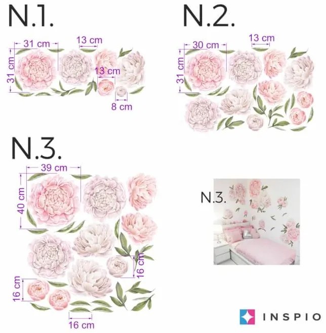 INSPIO Gyerekszoba falmatrica - Bazsarózsa falmatrica