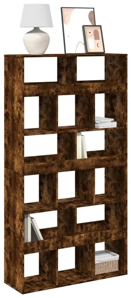 füstös tölgy színű szerelt fa könyvespolc 100 x 33 x 187,5 cm