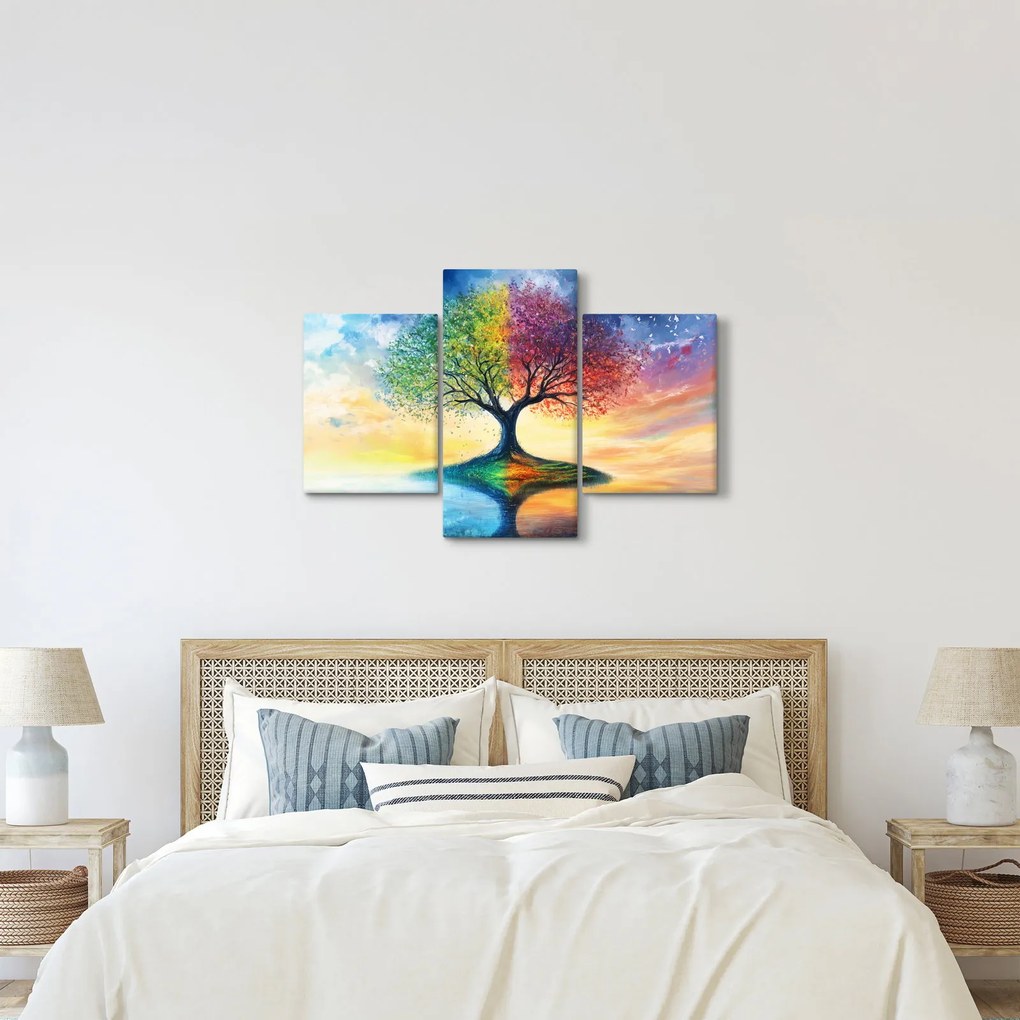 Kép – Évszakok festett fája (90x60 cm)