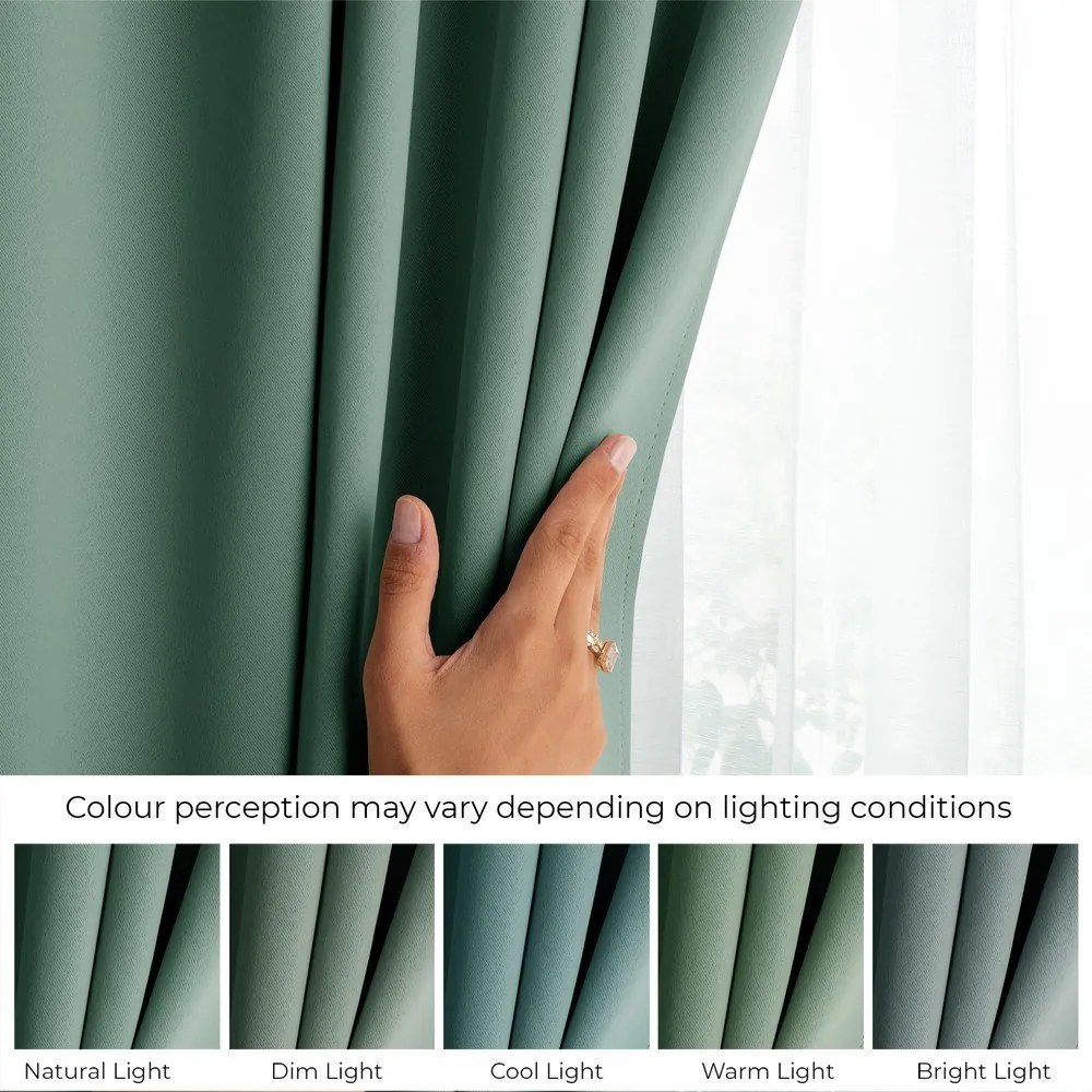 Világoszöld sötétítő termo függöny 140x270 cm Pleat – Restilo