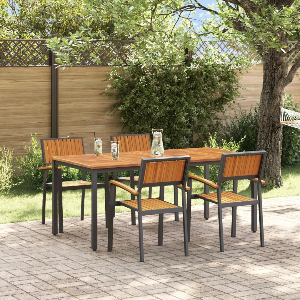 Kert étkező szett 5 pcs Fekete és barna 180 x 90 x 75 cm